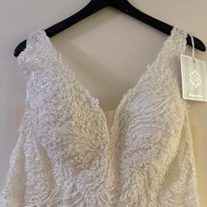 Elegant Beaded White Wedding Gown from Italy